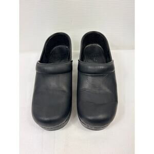 Dansko Women's Clogs Matte Balck Slip-On Leatger Shoes Size 35/5